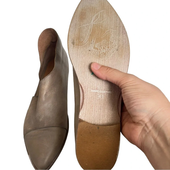 Free People Royal Flat Gray Leather D’Orsay Pointed Toe Shoes Size 41 US 10‎ - Picture 10 of 11
